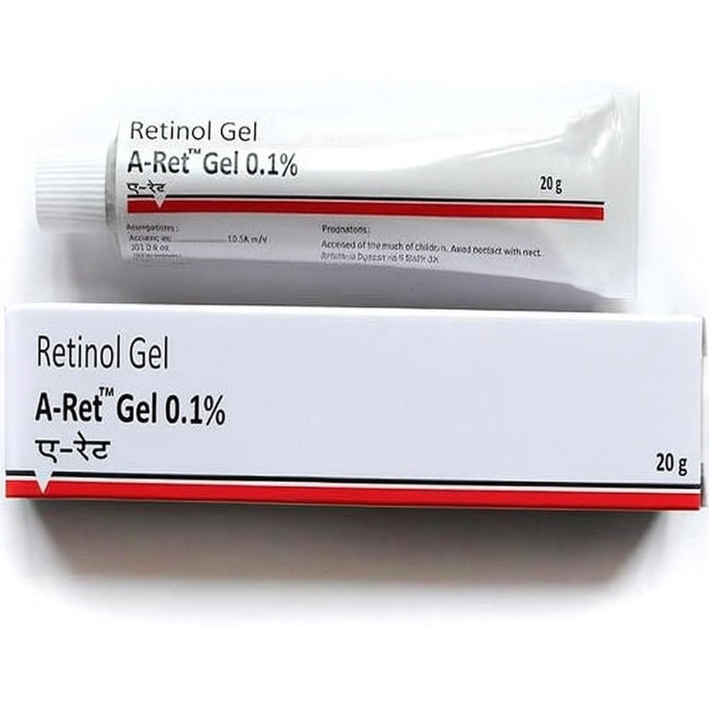 Retinol Gel 0.1% bottle showcasing sleek nighttime skincare packaging.