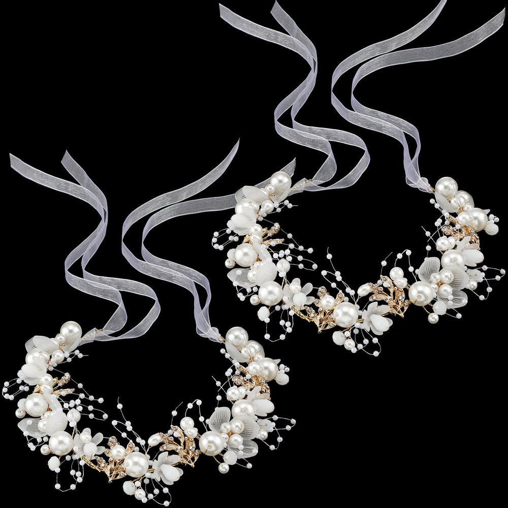 Diadema Retrowavy de flor con cristales para niñas, ideal para bodas.
