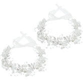 Retrowavy diadema floral con perlas y cristales, ideal para bodas.