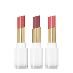 REVLON Glass Shine Balm Honey Shine swatch shows hydrating sheer coral-rose color.
