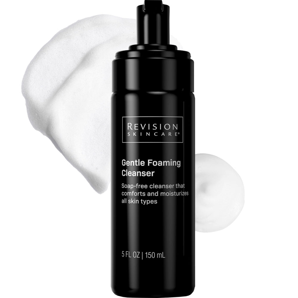 Revision Skincare Gentle Foaming Cleanser bottle showing soap-free cleansing action