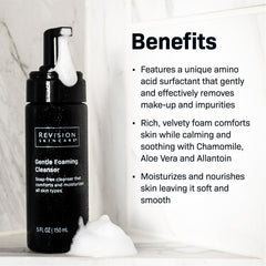 Makeup removal with Revision Skincare Gentle Foaming Cleanser on skin