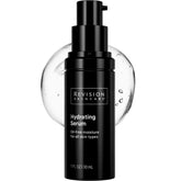 Revision Skincare Hydrating Serum bottle demonstrating oil-free hydration for all skin types