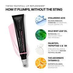 Revision Skincare Tinted YouthFull Lip Replenisher with hyaluronic acid provides moisture.
