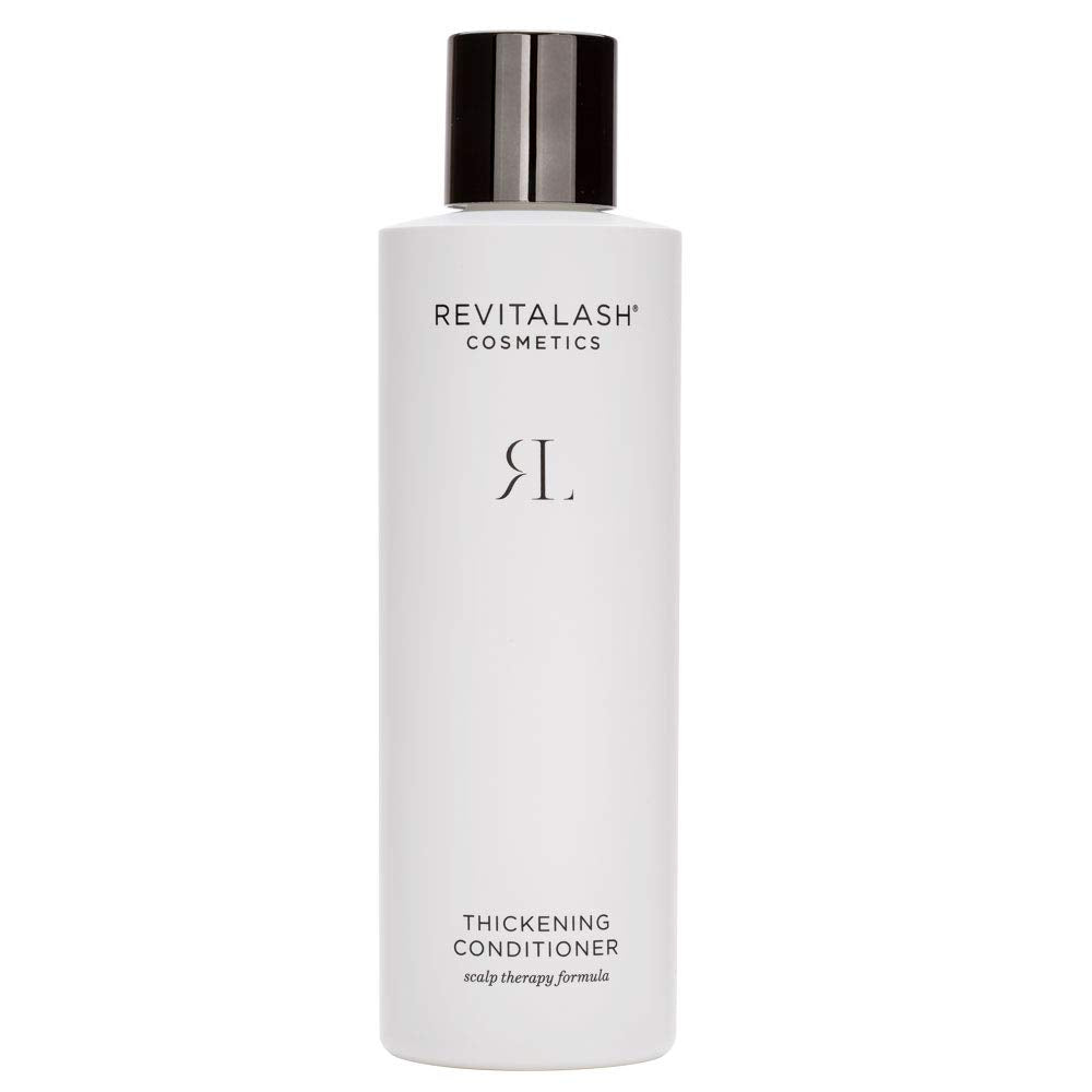 RevitaLash Thickening Conditioner bottle close-up showing premium packaging and hydration potential