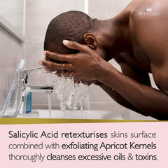 REVITALE soap with apricot kernels delivers gentle exfoliation and helps clear congested pores.