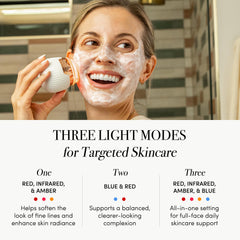 reVive Light Therapy Sonique Mini LED panel with blue and red lights for cleansing