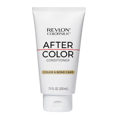Acondicionador Revlon ColorSilk After Color, botella visible, cabello más suave y nutrido
