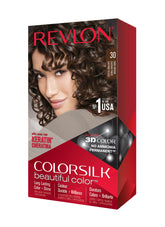 Revlon Colorsilk Beautiful Color kit for at-home color and gray coverage.