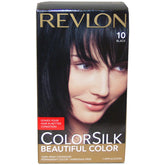 REVLON Colorsilk black hair color box with rich shade and even coverage.