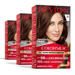 REVLON ColorSilk bottle pour reveals no-drip formula for easy application.
