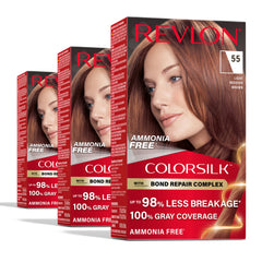 REVLON ColorSilk bond repair bottle showing guidance for long-lasting color