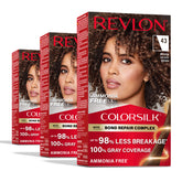 Revlon ColorSilk Bond Repair brown 43 bottle pour shows no-drip application