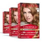 Revlon ColorSilk Bond Repair Brown Pack3 Box promotes even tone and repair-friendly formula.