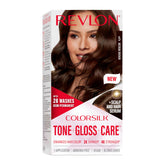 REVLON ColorSilk bottle pour shows glossy color on hair