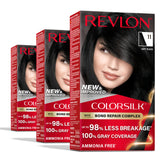 Revlon ColorSilk Soft Black bottle ready for at-home color.