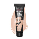 Revlon ColorStay Cobertura Total Mate, envase tubo para aplicación precisa.