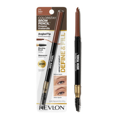 Revlon ColorStay Eyebrow Pencil with angled-tip delivers controlled application.