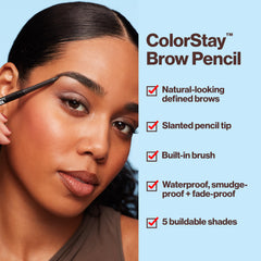 Slanted tip glides on for easy shaping and filling with REVLON ColorStay.