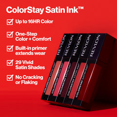 Acabado satinado del labial ColorStay 005 para un look pulido.