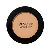 Revlon ColorStay pressed powder compact closeup showing matte finish and coverage.