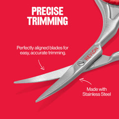 Revlon cuticle scissors shown as safe tool for cuticles and hangnails.