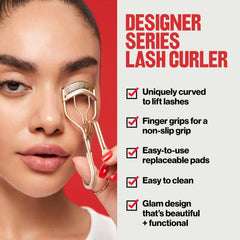 REVLON Designer Series Lash Curler finger grips offer a non-slip hold