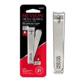 REVLON dual-ended nail clipper straight edge close-up for precise fingernail trimming.