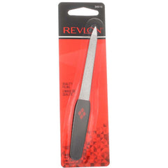 Revlon Emeryl File soft-touch handle close-up for precise filing comfort.