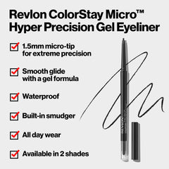 REVLON Gel Eyeliner application stroke shows smooth gel glide for clean lines.