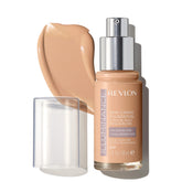 Revlon Illuminance foundation bottle shows a hydrating formula for radiant skin.