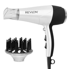 REVLON infrared hair dryer front view shows a sleek white finish for fast, even drying.