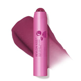Revlon Kiss Tinted Lip Balm Berry Burst application delivers hydrating sheer color.