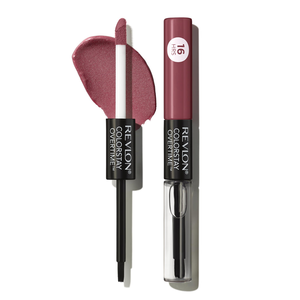 REVLON Labial líquido con brillo claro Relentless Raisin, color duradero para todo el día.