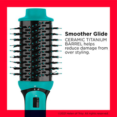 REVLON One-Step Volumizer PLUS oval brush close-up for smooth styling.