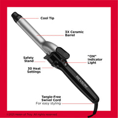 Revlon Perfect Heat stand open shows safe rest between curling sessions.