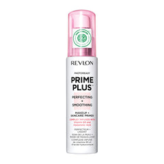 Revlon PhotoReady Prime Plus bottle application demonstrates a hydrated, smooth base for makeup.