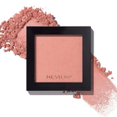 Revlon Powder Blush Apricute compact closeup shows buildable color for a natural glow