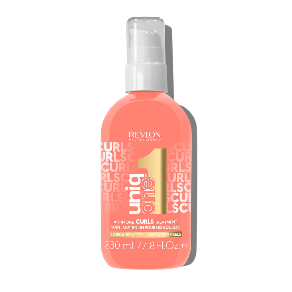Revlon Professional UniqOne Curls, botella y aplicación para definición de rizos