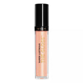 Revlon Super Lustrous Lip Gloss Sandstorm on lips for a glossy, non-sticky finish