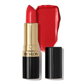 REVLON Super Lustrous Lipstick creme formula close-up, smooth color and conditioning feel.