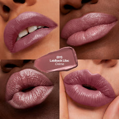 Revlon Super Lustrous Lipstick Laidback Lilac close-up highlights microfine pigments.