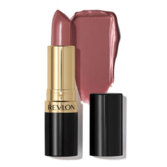 Revlon Super Lustrous Lipstick Laidback Lilac swatch shows rich color with creamy texture.