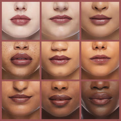 Rum Raisin shade swatch on skin shows rich color with lightweight feel