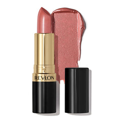Revlon Super Lustrous Lipstick Rose & Shine swatch shows rich color and creamy finish.