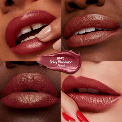 REVLON Super Lustrous Lipstick Spicy Cinnamon close-up shows smooth application.