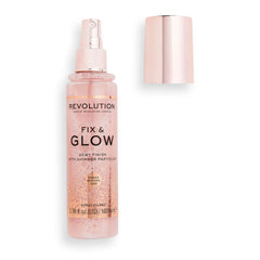 Fix & Glow de Revolution Beauty London: envase compacto para fijar el maquillaje.
