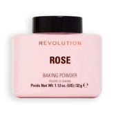 Revolution Beauty London Rose Loose Powder packaging in a sleek jar for oil control and longevity