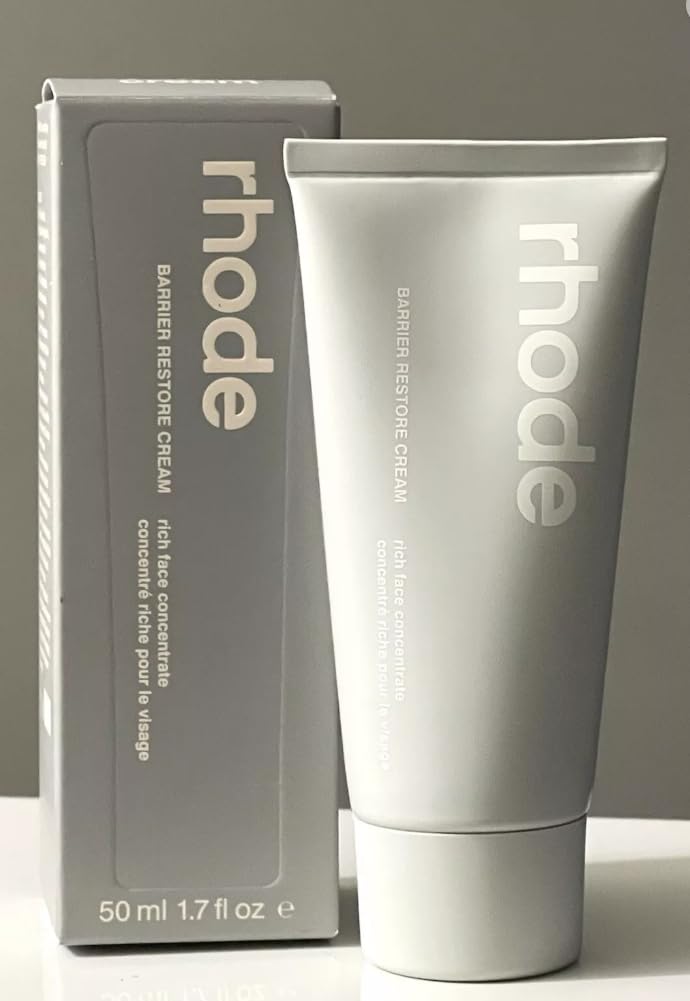 Rhode Barrier Restore Cream front view, premium packaging for daily moisture.