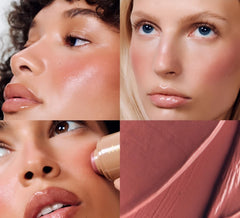 Rhode Pocket Blush Tan Line application in progress for a seamless, diffused flush.